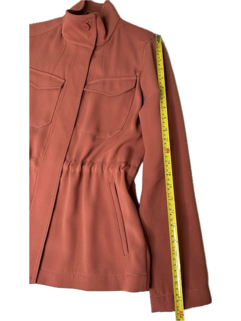 Banana Republic Utility Jacket Women’s XS Rust Orange lightweight cargo zip - Picture 7 of 10